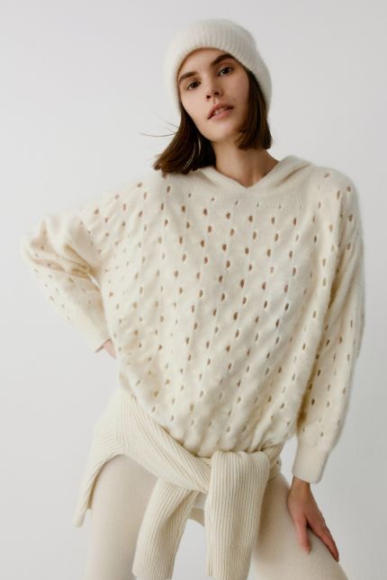 Open-knit cashmere sweater