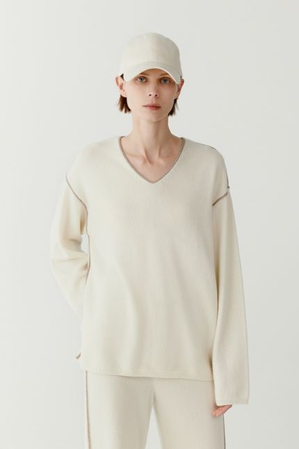 V-neck cashmere jumper