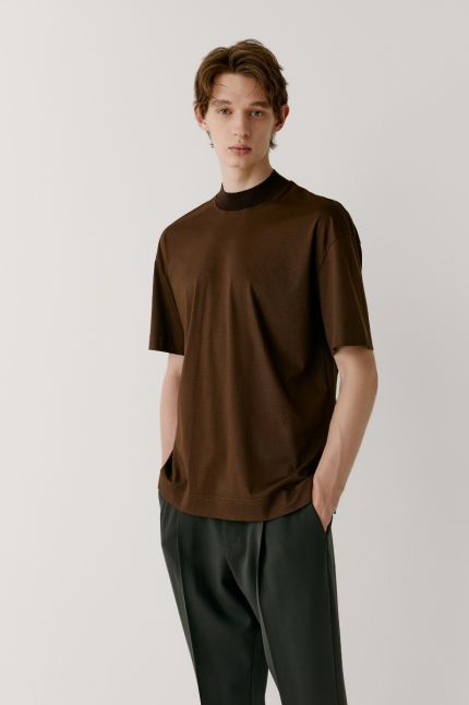 Cotton jersey and cashmere t-shirt