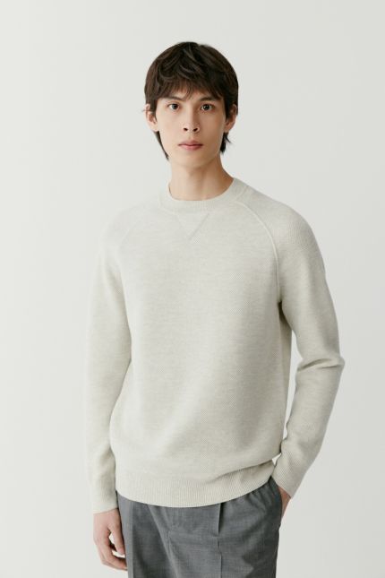 Crew neck wool and cashmere jumper