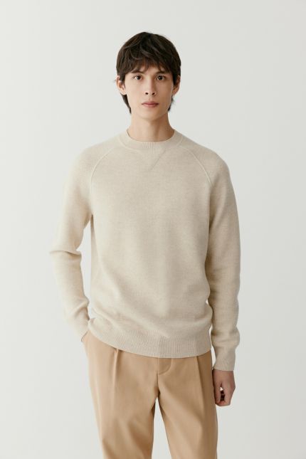 Crew neck wool and cashmere jumper