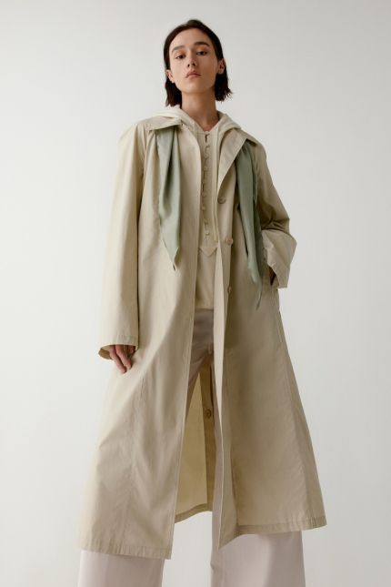 Belted cotton trench coat