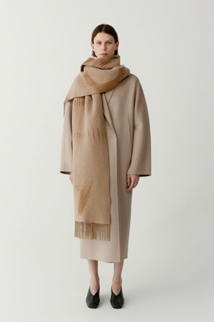 Oversized wool and cashmere scarf