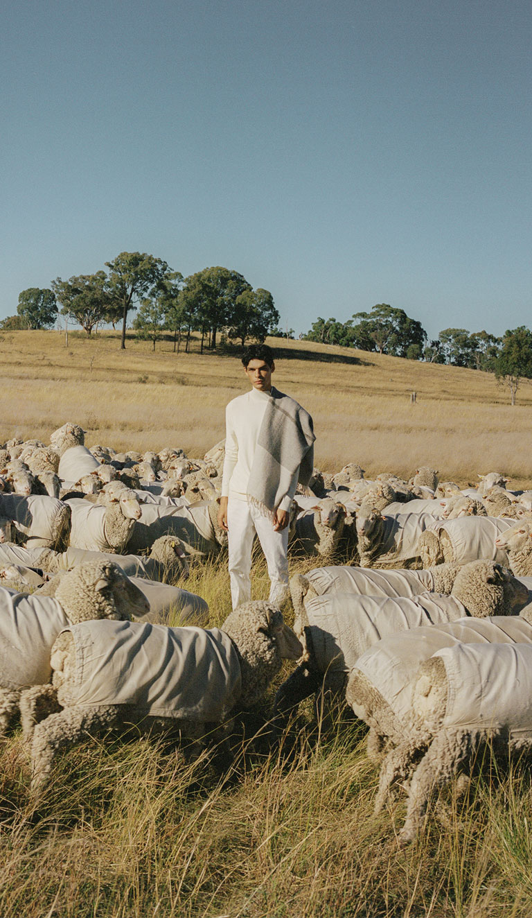 man with flock